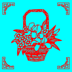 花篮剪纸