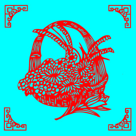 花篮剪纸