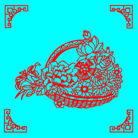 花篮剪纸