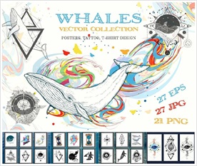 梦幻鲸鱼装饰画