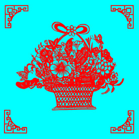 花篮剪纸