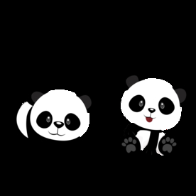 可爱卡通熊猫两只