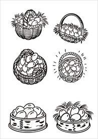手绘线描鸡蛋