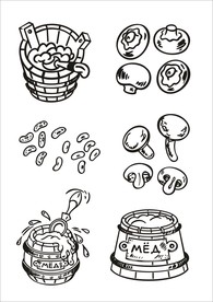 手绘线描食物