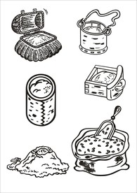 手绘线描食物