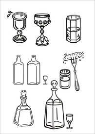 手绘酒杯酒具