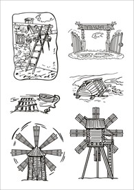 手绘线描房子