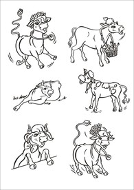 手绘线描小牛
