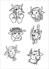手绘线描小牛