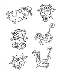 手绘线描小牛