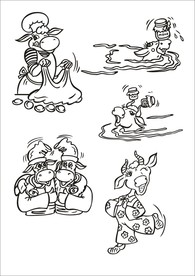 手绘线描小牛