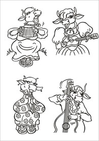 手绘线描小牛