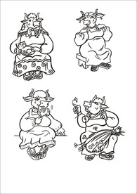 手绘线描小牛