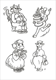 手绘线描小牛