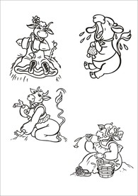 手绘线描小牛