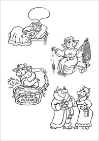 手绘线描小牛