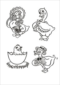 手绘线描小鸭
