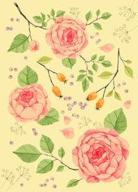手绘花卉底纹