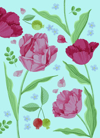 手绘花卉底纹