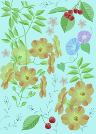手绘花卉底纹