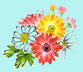 手绘花卉素材
