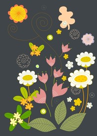 手绘花卉底纹