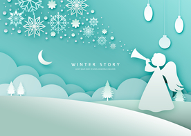 剪纸风海报 剪纸风景 剪纸风