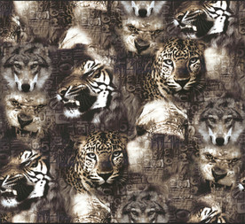 老虎 乱花 四方连续 单层