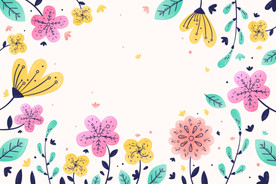 绿色植物花朵花卉树叶手绘背景