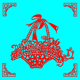 花篮剪纸