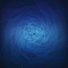 蓝色科技质感光效线条抽象海报背