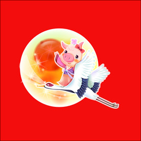 手绘线描小猪