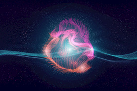 青色科技光效线条海报背景素材