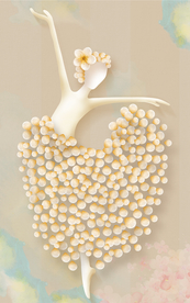 花瓣美女舞蹈抽象背景