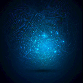 蓝色科技光效线条海报背景素材