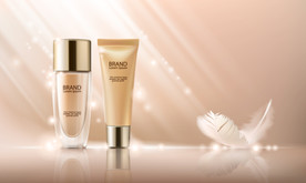 质感光效高端化妆品海报模板