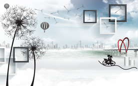 蒲公英方框背景