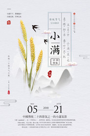 简约 二十四节气之小满海报设计