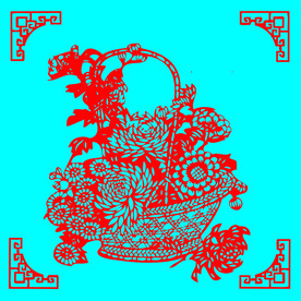 花篮剪纸
