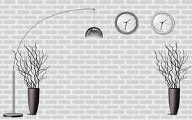 3D砖墙时钟背景墙