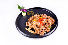 仔姜蘑菇炒面肉