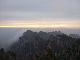 黄山日落