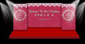 红色婚礼背景照片