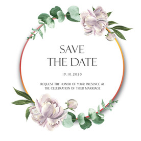 手绘植物花卉花圈背景