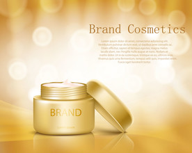 金色化妆品海报