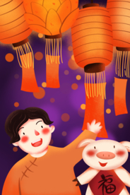 元宵节创意插画