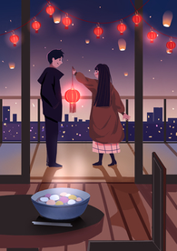 元宵节创意插画