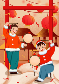 元宵节创意插画