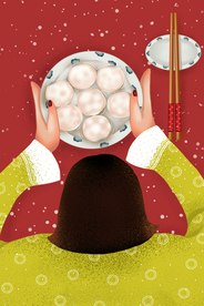 元宵节创意插画