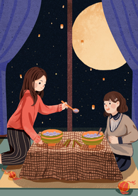 元宵节创意插画